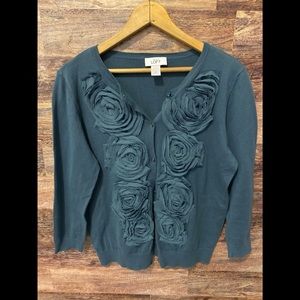 ANN TAYLOR LOFT- floral detail cardigan